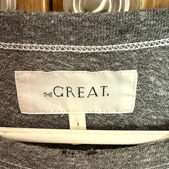 THE GREAT. Heather Gray Peplum Tank Top - Picture 4 of 8